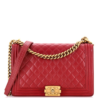 Chanel Boy Flap Bag Quilted Lambskin New Medium