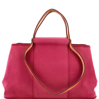 Hermes Cabag Elan Toile and Leather 39