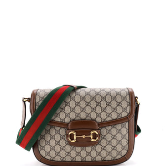 Gucci Horsebit 1955 Shoulder Bag GG Coated Canvas with Leather Large