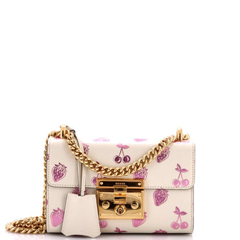 Gucci Padlock Shoulder Bag Printed Leather Small