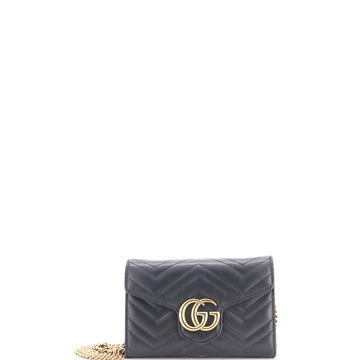 Gucci GG Marmont Chain Wallet Matelasse Leather Mini