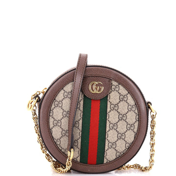 Gucci Ophidia Round Shoulder Bag GG Coated Canvas Mini