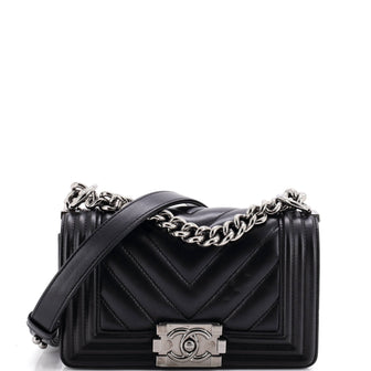 Chanel Boy Flap Bag Chevron Lambskin Small