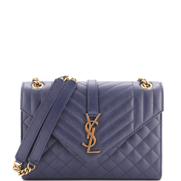 Saint Laurent Classic Monogram Envelope Satchel Mixed Matelasse Leather Medium