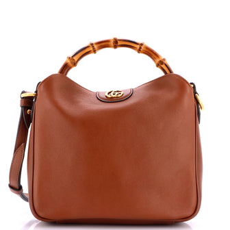 Gucci Diana NM Bamboo Shoulder Bag Leather Small