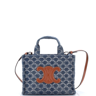 Celine Cabas Thais Tote Triomphe Printed Canvas Small