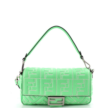 Fendi Baguette NM Bag Zucca Embossed Leather Medium