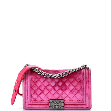 Chanel Boy Flap Bag Quilted Velvet Small