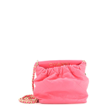 Chanel Resin Charms Chain Bucket Bag Quilted Lambskin Small