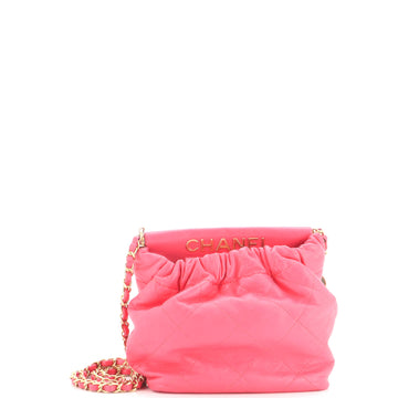 Chanel Resin Charms Chain Bucket Bag Quilted Lambskin Small