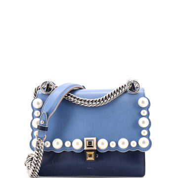 Fendi Kan I Bag Pearl Embellished Leather Small