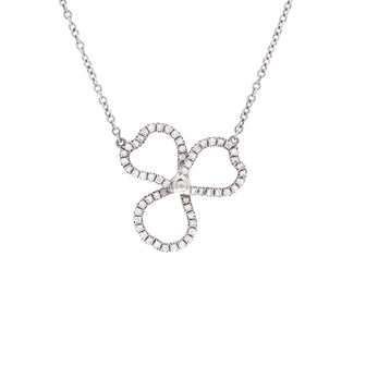 Tiffany & Co. Open Paper Flower Pendant Necklace Platinum and Diamonds Small