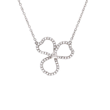 Tiffany & Co. Open Paper Flower Pendant Necklace Platinum and Diamonds Small