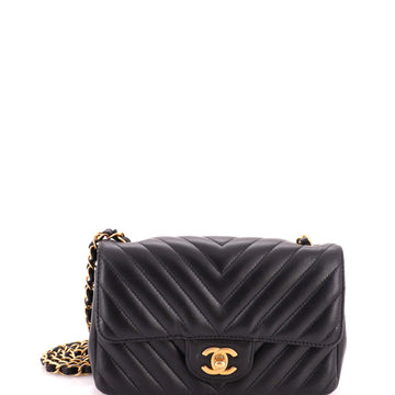 Chanel Classic Single Flap Bag Chevron Lambskin Mini