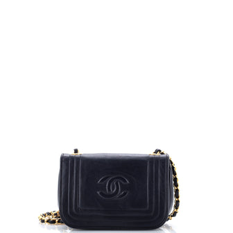 Chanel Vintage CC Stitch Flap Bag Leather Mini