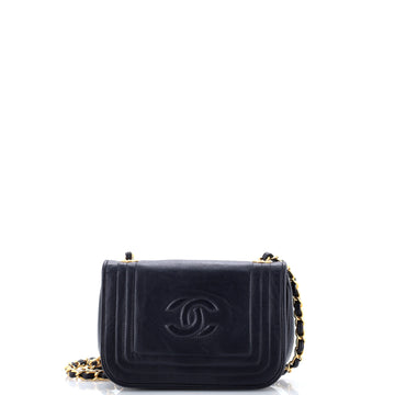 Chanel Vintage CC Stitch Flap Bag Leather Mini