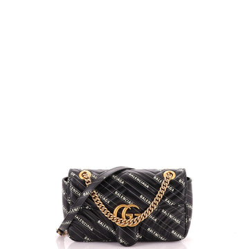 Gucci x Balenciaga The Hacker Project GG Marmont Flap Bag Printed Matelasse Leather Small
