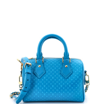 Louis Vuitton Speedy Bandouliere Bag Nanogram Embossed Leather 20