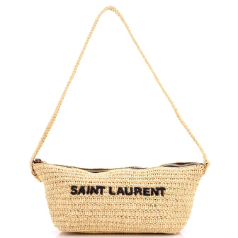 Saint Laurent Tuc Logo Crossbody Bag Woven Raffia