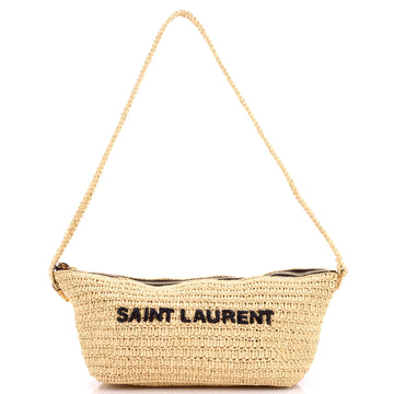 Saint Laurent Tuc Logo Crossbody Bag Woven Raffia