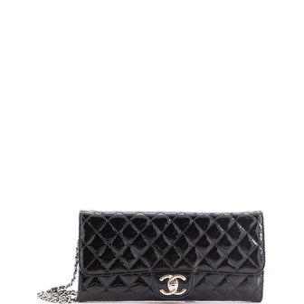 Chanel Wallet On Chain Clutch Quilted Patent East West