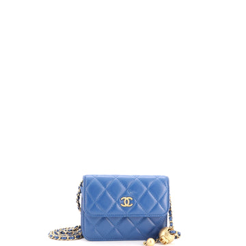 Chanel Pearl Crush Flap Clutch with Chain Quilted Lambskin Mini