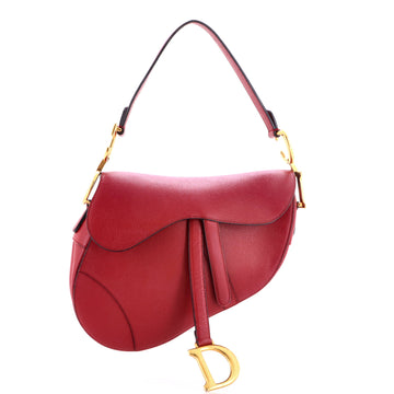 Christian Dior Saddle Handbag Leather Medium