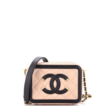 Chanel Filigree Vanity Clutch with Chain Quilted Caviar Mini