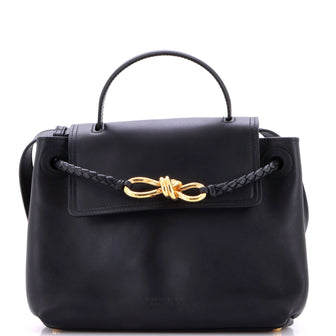 Bottega Veneta Ciao Ciao Top Handle Bag Leather with Intrecciato Detail Small
