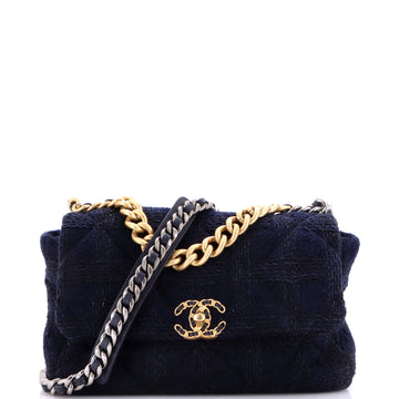 Chanel 19 Flap Bag Quilted Tweed Large