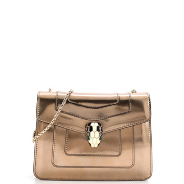 Bvlgari Serpenti Forever Square Shoulder Bag Metallic Leather Small