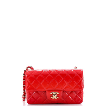 Chanel Classic Single Flap Bag Quilted Patent Mini