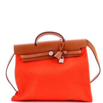 Hermes Herbag Zip Leather and Toile 39