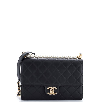 Chanel Chic Pearls Flap Bag Quilted Lambskin Small