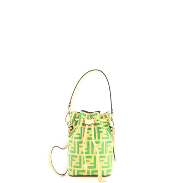 Fendi Mon Tresor Bucket Bag Zucca Embossed Leather Mini