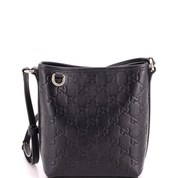 Gucci GG Emblem Bucket Bag GG Debossed Leather Nano