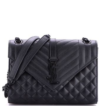 Saint Laurent Classic Monogram Envelope Satchel Mixed Matelasse Leather Medium