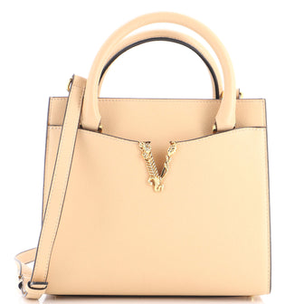 Versace Virtus Front Pocket Tote Leather Medium