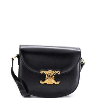 Celine Triomphe Besace Clea Flap Bag Leather