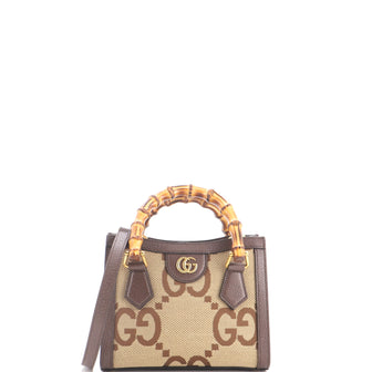 Gucci Diana NM Bamboo Handle Tote Jumbo GG Canvas Mini