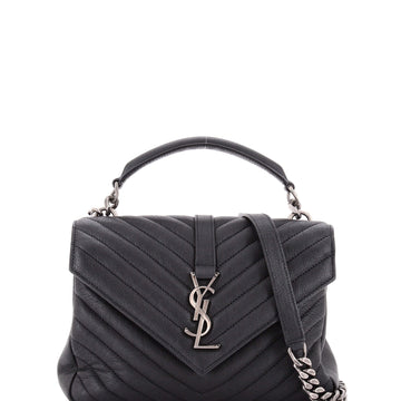 Saint Laurent Classic Monogram College Bag Matelasse Chevron Leather Medium