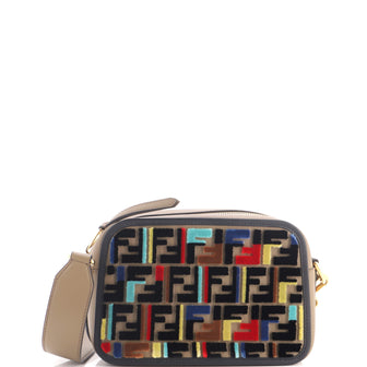 Fendi F is Fendi Camera Bag Leather and Zucca Velvet Small