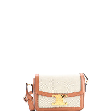 Celine Triomphe Shoulder Bag Canvas with Leather Teen