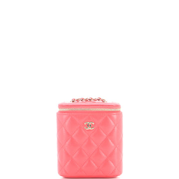Chanel Vertical Classic Vanity Case with Chain Quilted Caviar Mini