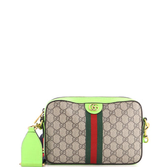 Gucci Ophidia Zip Wristlet Shoulder Bag GG Coated Canvas Small