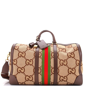 Gucci Savoy Web Convertible Duffle Bag Jumbo GG Canvas Large