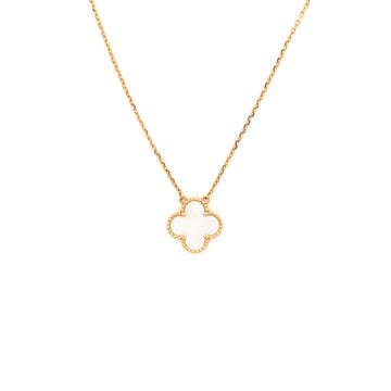Van Cleef & Arpels Vintage Alhambra Pendant Necklace 18K Yellow Gold and Mother of Pearl