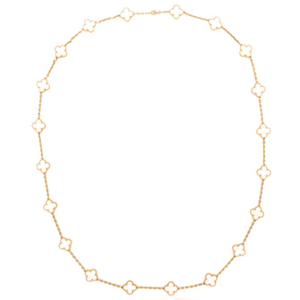 Van Cleef & Arpels Vintage Alhambra 20 Motifs Necklace 18K Yellow Gold and Mother of Pearl