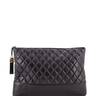 Chanel Gabrielle O Case Clutch Quilted Aged Calfskin Large