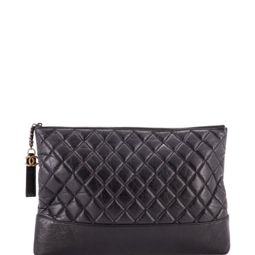 Chanel Gabrielle O Case Clutch Quilted Aged Calfskin Large